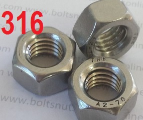316 Hex Nuts Marine Grade Stainless Steel
